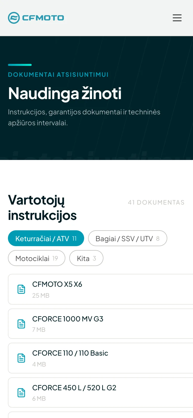 CFMOTO Lietuva telefone, 3 vaizdas